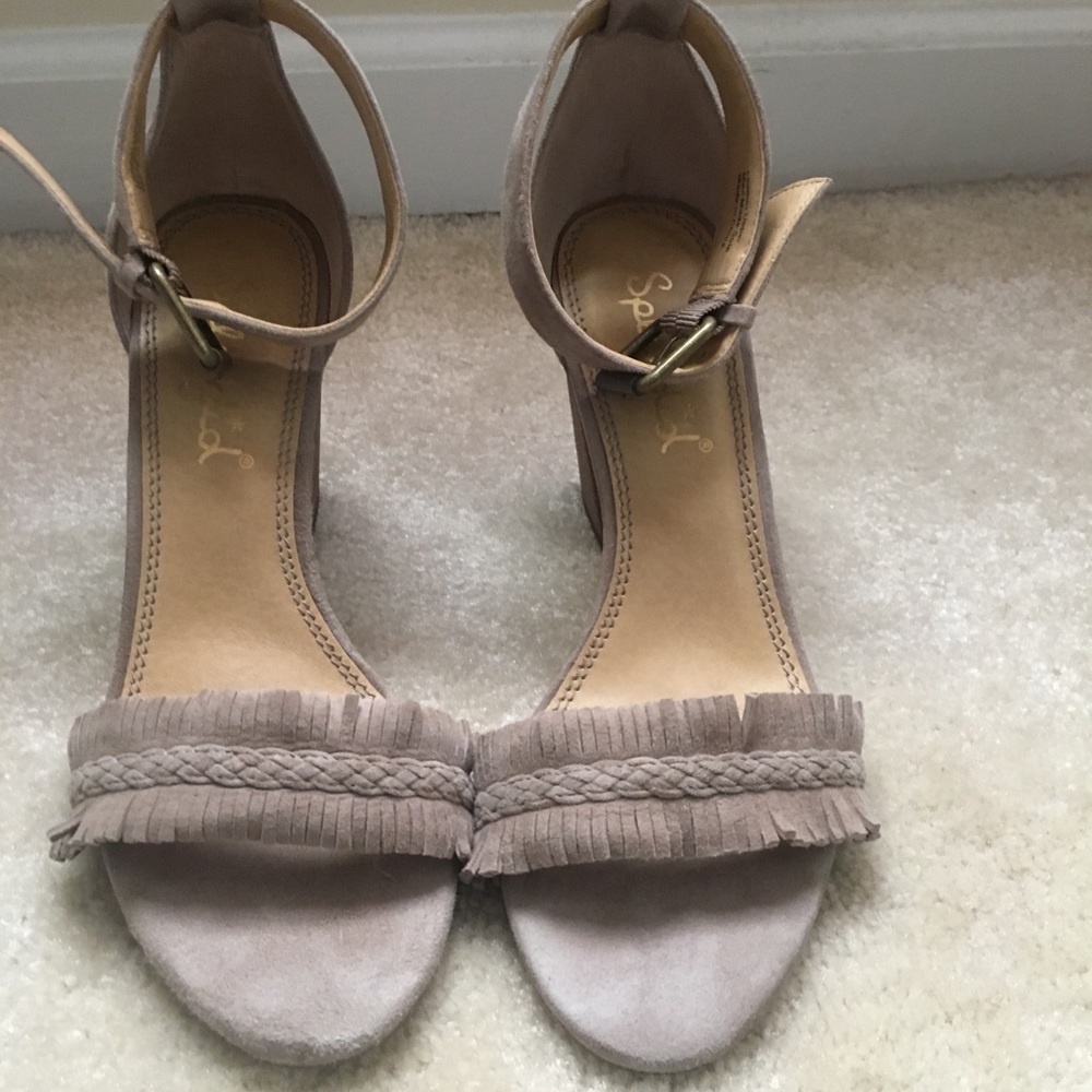 Tan suede sandals
